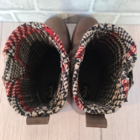 Woolrich Baltimore Boots Leather Wool Plaid NWOT WW3552 Womens 8 Academia Preppy - Picture 7 of 9